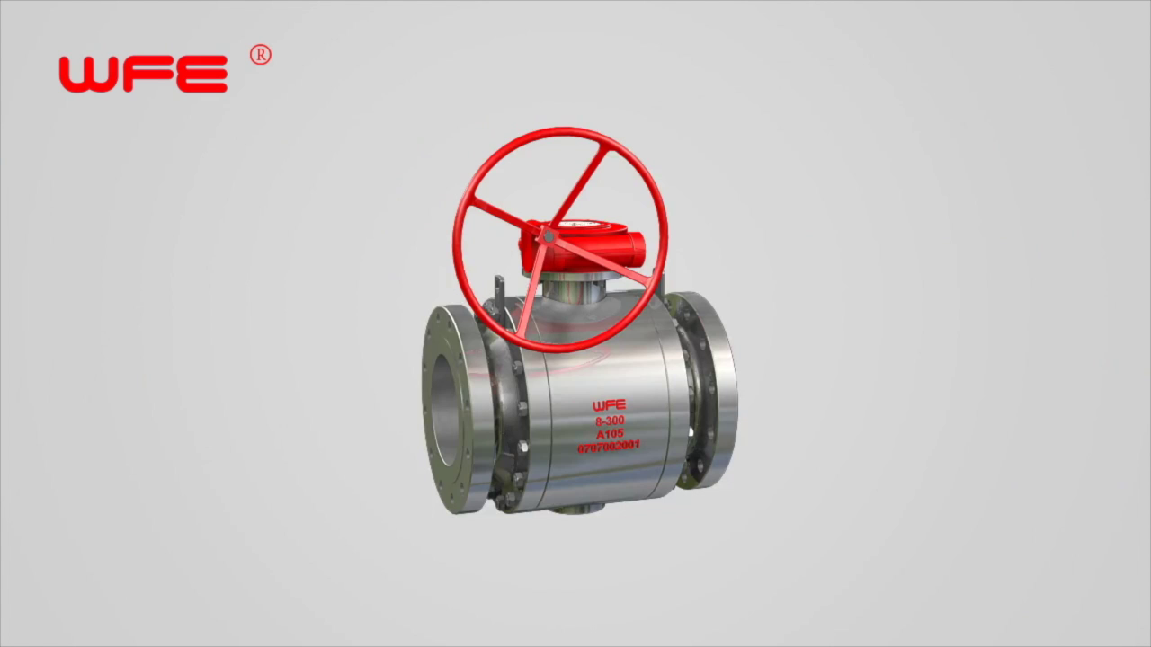 WFE 3 PC Forged Steel Trunnion Mounted Ball Valves 3D Demonstration
